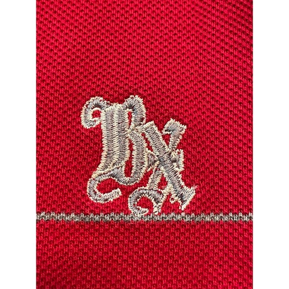 Brooklyn Xpress Men's 3 Button Polo Shirt Red White Gray Stripe Size M - Picture 5 of 6